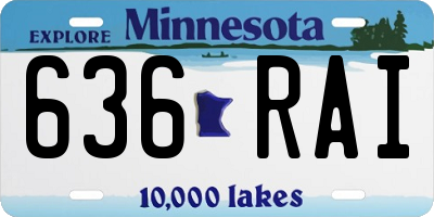 MN license plate 636RAI