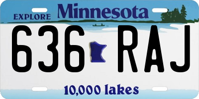 MN license plate 636RAJ