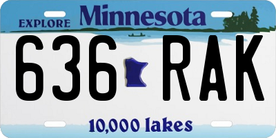 MN license plate 636RAK