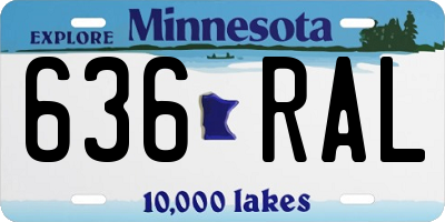 MN license plate 636RAL