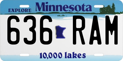 MN license plate 636RAM