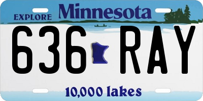 MN license plate 636RAY