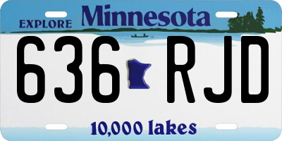 MN license plate 636RJD