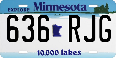 MN license plate 636RJG