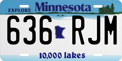 MN license plate 636RJM