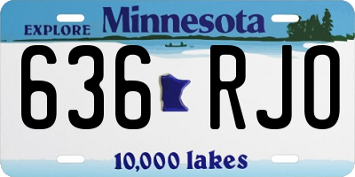 MN license plate 636RJO