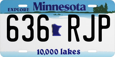 MN license plate 636RJP