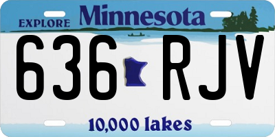 MN license plate 636RJV
