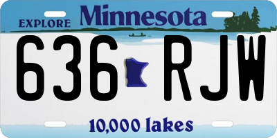 MN license plate 636RJW