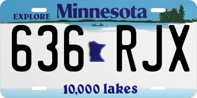 MN license plate 636RJX