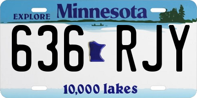 MN license plate 636RJY