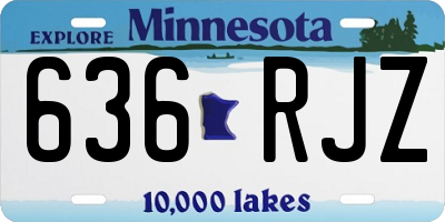 MN license plate 636RJZ