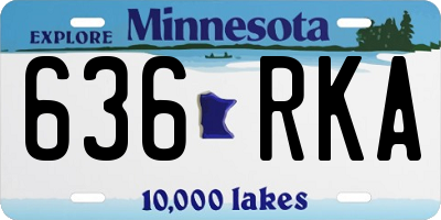 MN license plate 636RKA