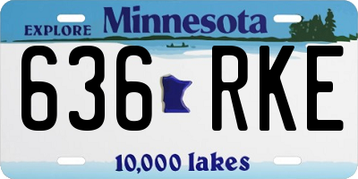 MN license plate 636RKE