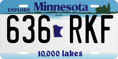 MN license plate 636RKF