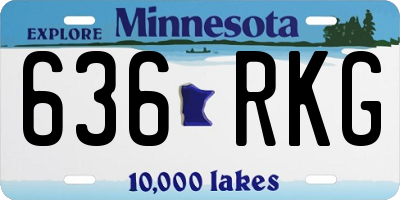 MN license plate 636RKG