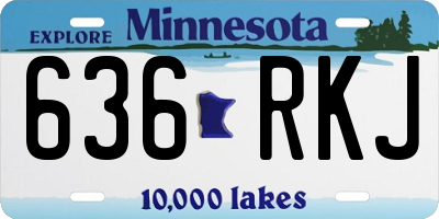 MN license plate 636RKJ