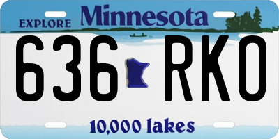 MN license plate 636RKO