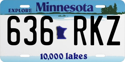 MN license plate 636RKZ
