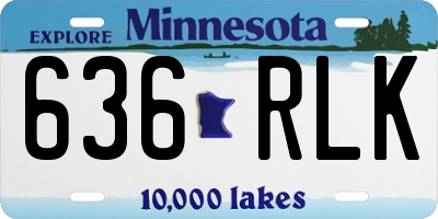 MN license plate 636RLK