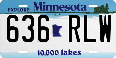 MN license plate 636RLW