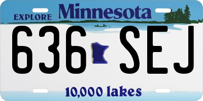 MN license plate 636SEJ