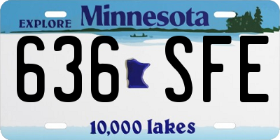 MN license plate 636SFE