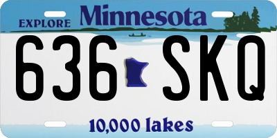 MN license plate 636SKQ