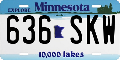 MN license plate 636SKW