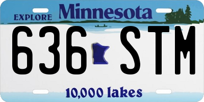 MN license plate 636STM