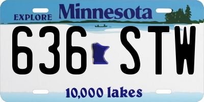 MN license plate 636STW