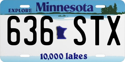 MN license plate 636STX