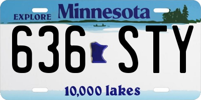 MN license plate 636STY