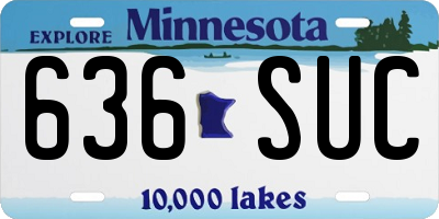 MN license plate 636SUC