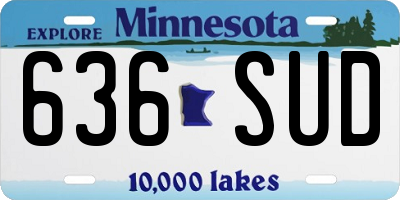 MN license plate 636SUD