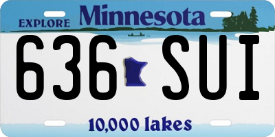 MN license plate 636SUI
