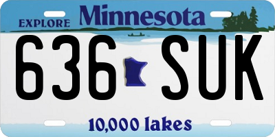 MN license plate 636SUK