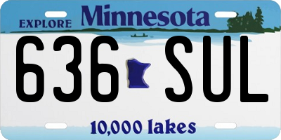 MN license plate 636SUL