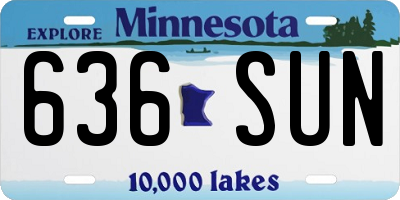 MN license plate 636SUN