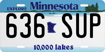 MN license plate 636SUP
