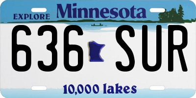 MN license plate 636SUR