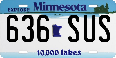 MN license plate 636SUS