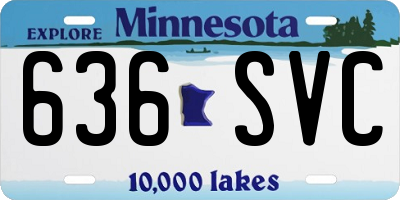 MN license plate 636SVC