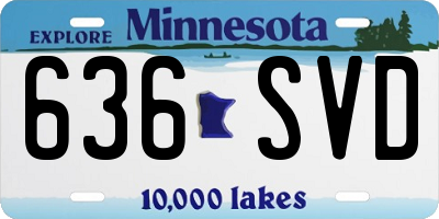 MN license plate 636SVD