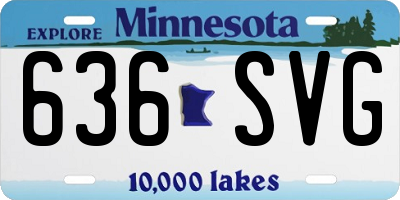 MN license plate 636SVG