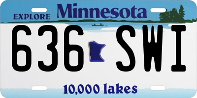 MN license plate 636SWI