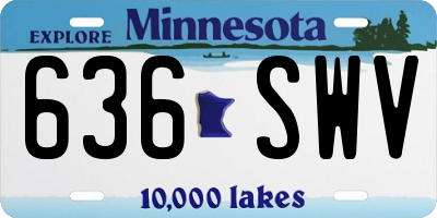 MN license plate 636SWV