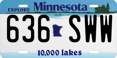 MN license plate 636SWW