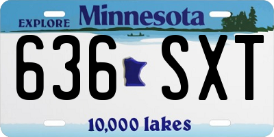 MN license plate 636SXT