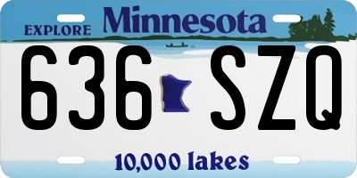 MN license plate 636SZQ
